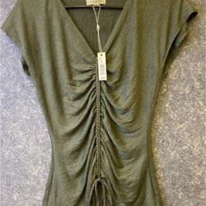Max Studio Olive Ruched Blouse